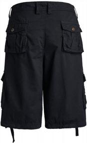 img 1 attached to Men'S Big & Tall Loose Fit Cotton Cargo Shorts With Multiple Pockets