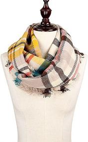img 1 attached to Plum Feathers Premium Infinity Frayed Women's Accessories via Scarves & Wraps