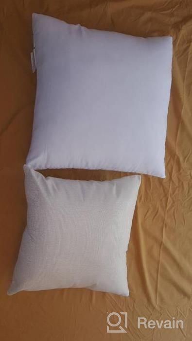 img 1 attached to Upgrade Your Home Decor With Acanva Premium Pillow Inserts - 4 Pack White Euro Sham Stuffers For Bed, Couch, And Sofa review by Dionne Powers