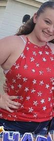 img 8 attached to Women Spaghetti Halter Bowknot Tanks Top Summer Sleeveless Print Racerback Tank Vest