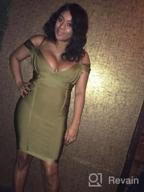 img 1 attached to Women'S Off Shoulder V Neck Bandage Clubwear Party Bodycon Dress By Meilun review by Ivan Heyden