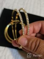 img 1 attached to 💎 Stunning NLCAC 14K Gold Plated Big Hoop Earrings Set - 3 Pairs with Crystal Rhinestones in 50mm, 60mm, 70mm Sizes review by Tamara Gruzella