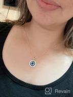 img 1 attached to 🧿 Turkish Guard Necklace - Evil Eye Amulet Pendant Necklace with Statement Circle Crystal Glass Charm. Ojo Choker for Women and Girls, Eye Jewelry for Protection review by Guled Probz