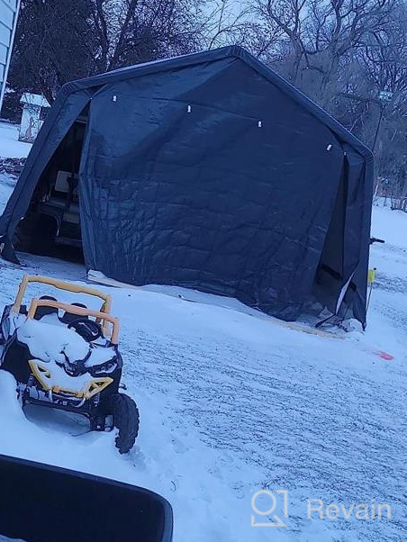 img 1 attached to 🏍️ Dark Gray ASTEROUTDOOR 6x6 ft Waterproof and UV Resistant Portable Garage Shelter with Rollup Zipper Door - Ideal for Storing Bicycles, Motorcycles, ATVs, Gardening Vehicles and Carports review by Mario Olmos