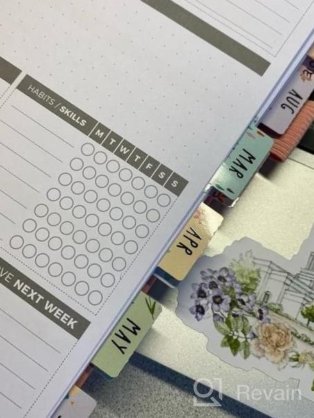 img 1 attached to 📅 DiverseBee Gold Foil Planner Monthly Tabs, 24 Peel and Stick Laminated Tabs for Notebooks (12 Month Tabs and 4 Blank Tabs), Calendar Monthly Stickers, Planner Dividers (Jade) review by Roshan Schram