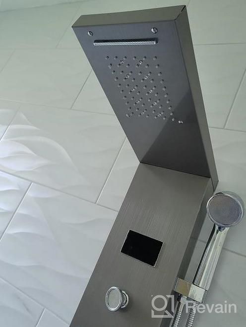 img 1 attached to Experience A Luxurious Shower With Rozin'S Stainless Steel Wall Mounted Shower System Featuring LED Rainfall, Waterfall, Handheld Sprayer, And Massage Jets review by Tres Carmon