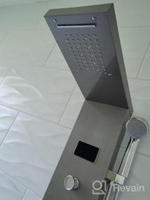 img 6 attached to Experience A Luxurious Shower With Rozin'S Stainless Steel Wall Mounted Shower System Featuring LED Rainfall, Waterfall, Handheld Sprayer, And Massage Jets