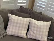 img 1 attached to Farmhouse Checker Plaid Gingham Throw Pillow Covers - Set Of 2 Classic Rustic Decorative Cushion Cases In Coffee And White - Square Pillowcases Measuring 18 X 18 Inches (45 X 45 Cm), By Phantoscope review by Juan Anderson