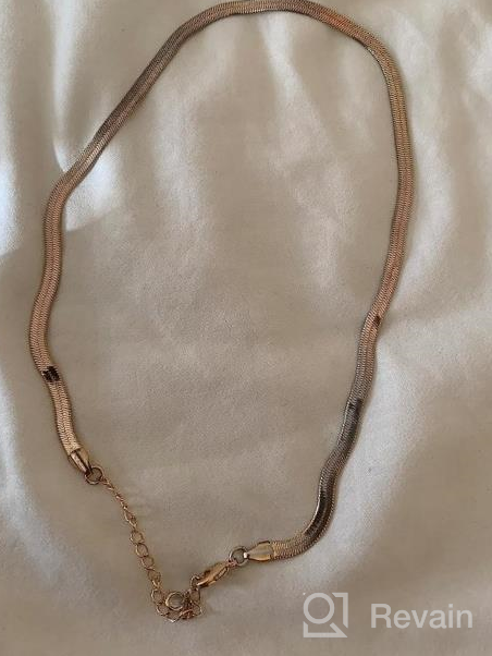 img 1 attached to Gold Necklace for Women - Layered Snake Chain Choker Jewelry by MONOOC review by Mason Gordon