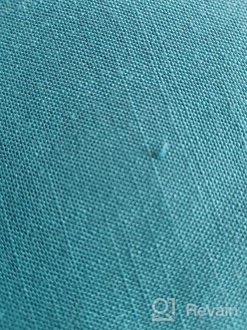 img 1 attached to Premium Solid Tablecloth: H.VERSAILTEX Linen Textured Rectangle 60X120 Inch - Wrinkle Free, Waterproof & Spill-Proof Cover For Dining Buffet Feature Extra Soft And Thick Fabric In Aqua review by Miranda Montoya