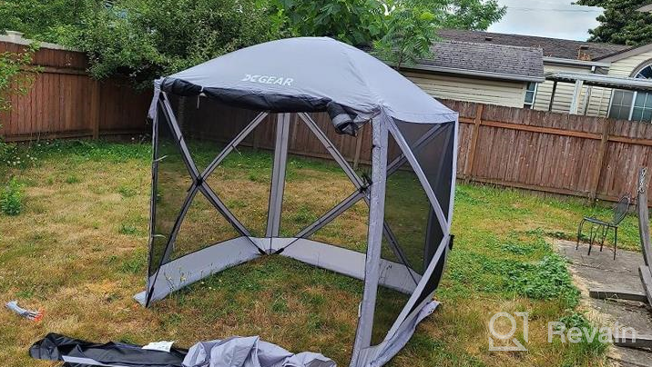 img 1 attached to XGEAR 6 Sided Pop Up Camping Gazebo 11.5’X11.5’ Instant Canopy Tent Sun Shelter Screen House With Mosquito Netting, For Patio, Backyard, Outdoor,Brown review by Adam Shuler