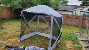 img 5 attached to XGEAR 6 Sided Pop Up Camping Gazebo 11.5’X11.5’ Instant Canopy Tent Sun Shelter Screen House With Mosquito Netting, For Patio, Backyard, Outdoor,Brown