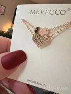 img 1 attached to Handmade 18k Gold Plated Dainty Gold Choker Necklace, Layered Heart Pendant with Arrow Bar, Long Layering Necklace for Women by MEVECCO review by Jae Newton