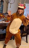 img 1 attached to Women'S Adult Deer Onesie Pajama Costume - CASABACO Reindeer Onepiece For Comfortable And Festive Wear review by Leslie Villanueva