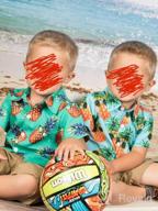 img 1 attached to UNICOMIDEA Boys Aloha Button Down Dress 👦 Shirt with 3D Hawaiian Print for Ages 2-14 review by Bill Maki