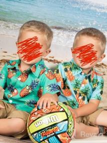 img 8 attached to UNICOMIDEA Boys Aloha Button Down Dress 👦 Shirt with 3D Hawaiian Print for Ages 2-14