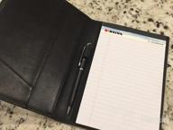img 1 attached to Stylish Leather Junior Padfolio For Professionals: Italian Calfskin Notebook Folder With Pen Loop In Pebbled Coffee Color review by Anthony Jagers