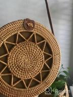 img 1 attached to Enmain'S Handwoven Beach Bohemian Shoulder Bag - Women'S Straw Round Rattan Purse review by Sophia Sanchez