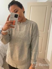 img 6 attached to Women'S Batwing Sleeve Pullover Sweater - Loose Side Split, Oversized Solid, Drop Shoulder Slouchy Mock Neck Top