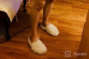 img 5 attached to Cozy Comfort: PajamaGram Women'S Slip-On Fuzzy Slippers - House Shoes