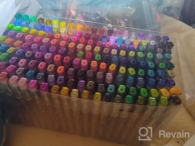 img 1 attached to Feela 360 Colors Gel Pens Set 180 Unique Gel Pen Plus 180 Refills For Adult Coloring Books Drawing review by Amanda Thacker