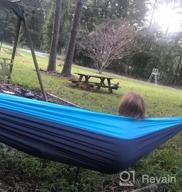 img 1 attached to Lightweight Camping Hammock - Double Or Single Parachute Hammock With Tree Straps For Hiking, Backpacking And Outdoor Adventures By AnorTrek review by Carlos Deuschle