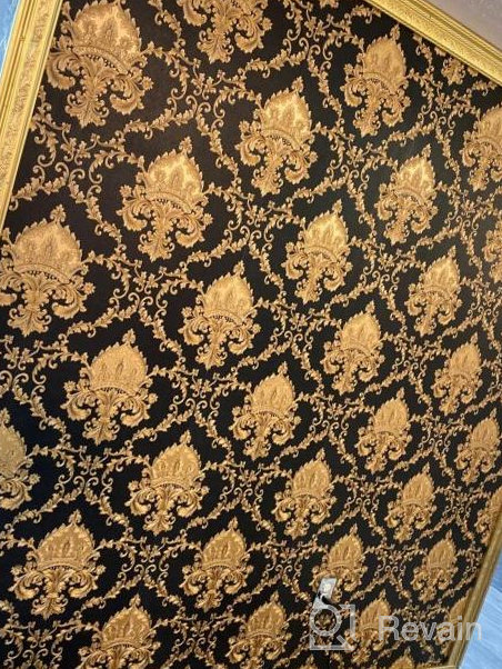 img 1 attached to QIHANG European Classic Black Damask Stereo Deep Embossed Wallpaper Roll - Perfect For Living Room, Hotel TV Backdrop 5.3M2 review by Cole Dutta