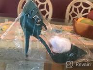 img 1 attached to Women Satin High Heel Bow Ankle Strap Shoes For Evening Party Dance Wedding review by Bryan Aleman