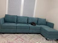 img 1 attached to Modern U-Shape Sectional Sofa Sleeper Couch With Reversible Chaise And Ottomans - HONBAY Bluish Grey review by Pete Deutsch