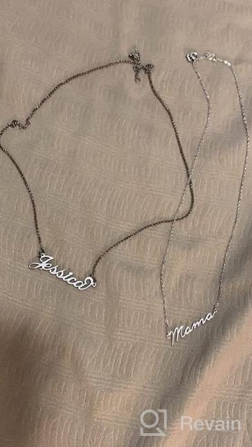 img 1 attached to Personalized Gold Name Necklace | Custom Name Plate Necklace in Sterling Silver | SexyMandala review by Juana Hynes