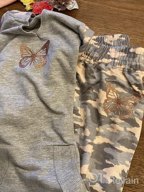 img 1 attached to Star Ride Sweet Butterfly Girls 4-Piece Fleece Active Hoodie and Jogger Sweatpants Set – Stylish Kids Clothing for Comfort and Style review by Anna Kaye