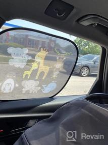 img 5 attached to ZATOOTO автомобильные оконные шторы для ребенка - 2 шт. боковые автомобильные солнцезащитные шторы 17,6x14 дюймов блокируют защиту от ультрафиолетовых лучей вашего ребенка милый забавный рисунок животных для ребенка весело
