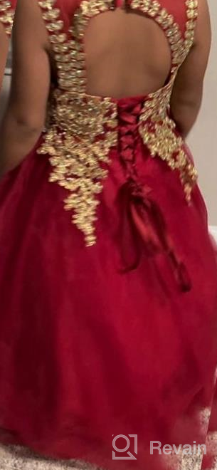 img 1 attached to Burgundy Formal Little Girls' Pageant Dresses - Clothing review by Carrie Thal