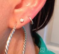 img 1 attached to 👧 Small 1mm Plain Huggie Baby Girls Earrings in 14k Yellow and White Gold for Children review by Angel Yergeau