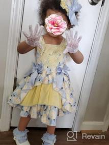 img 7 attached to 🌼 Pettigirl Summer Vintage Yellow Floral Sleeveless Outfit Toddler Kid Ruffle Cute Party Dress with Headband