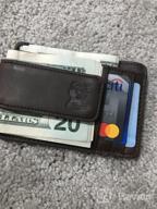 картинка 1 прикреплена к отзыву Leather Slim Front Pocket Magnetic RFID Money Clip Wallet Brown - Men'S Money Clip Wallet от Ken Pinell