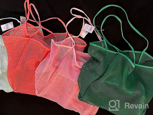 img 1 attached to Stylish And Practical: HOXIS Mesh Beach Tote - Perfect Shoulder Handbag For Women review by David Cash