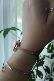 img 5 attached to Women'S Rose Gold Mosaic Diamond Bracelet Quartz Analog Dress Watch - Waterproof Wristwatch