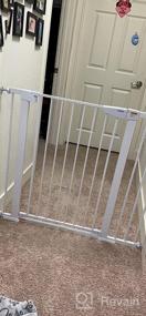 img 7 attached to Cumbor 36" Extra Tall Baby Gate For Dogs And Kids With Wide 2-Way Door, 29.7"- 46" Width, And Auto Close Personal Safety For Babies And Pets, Fits Doorways, Stairs, And Entryways, White