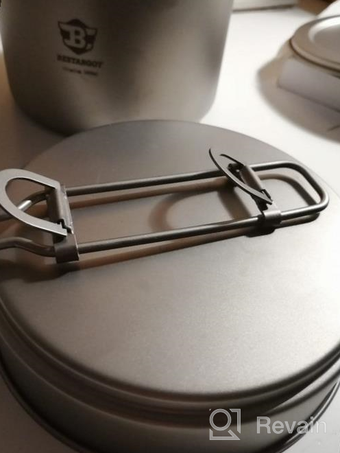 img 1 attached to Bestargot Camping Titanium Pot & Pan Set - Portable Outdoor Cookware For Backpacking, Camp Cooking And Traveling. review by Alejandro White