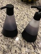img 1 attached to 2-Pack Refillable Glass Soap Dispenser With Pump - Midnight Blue - Shatter Resistant, Dishwasher Safe Container And Non-Slip Silicone Sleeve For Bathroom Hand Soap - 12Oz Cleancult review by Alan Sitton