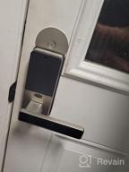 img 1 attached to Satin Nickel HARFO Fingerprint Door Lock With Touchscreen, OLED Display, And Keypad - Keyless Entry And Passcode Door Lock For Home And Office Security review by Jim Moody