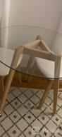 картинка 1 прикреплена к отзыву Ivinta 31.5" Round Glass Dining Table, Modern Leisure Wood Legs Kitchen Living Room Accent Small Tea Table For 2, Space Saving от Bernard Foley