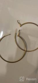 img 7 attached to Dainty 70mm 14K Yellow Gold Silver Big Large Hoop Earrings: Stylish, Hypoallergenic, Perfect Gift for Women and Girls with Sensitive Ears