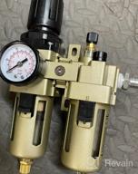 img 1 attached to Hromee Air Compressor Filter Regulator Combo Kit - 1/2 Inch With Pressure Gauge, Semi-Auto Drain, Water & Oil Trap Separator, And Bracket For Improved Performance And Efficiency review by Mike Hamelin