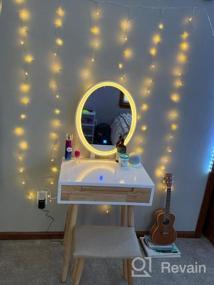 img 5 attached to Get Glamorous: YOURLITE Makeup Vanity Table With Adjustable Lighted Mirror And Cushioned Stool For Small Spaces