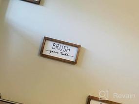 img 8 attached to Complete Your Rustic Bathroom Decor With LIBWYS Set Of 3 Bathroom Signs: Wash, Brush, And Comb