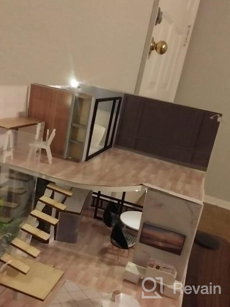 img 1 attached to TuKIIE DIY Miniature Dollhouse Kit With Furniture, 1:24 Scale Large Garden Villa Wooden Doll House Accessories Plus Dust Proof & Music Movement For Kids Teens Adults(West Creek House) review by Valarie Bennett