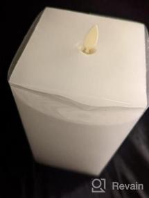 img 5 attached to Set Of 2 Hexagon Flameless Moving Flame Candles - 3.5" X 4.5", 6.5" Tall, Unscented Real Wax Pillar With Timer & Remote (Toasted Coconut)