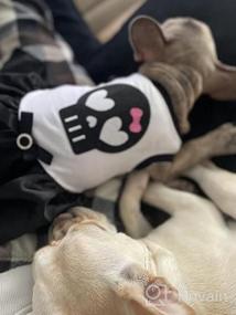 img 3 attached to Стильное и шикарное платье для собак Petitebella Black Skull Face - идеально подходит для щенков и маленьких собак (белый/дамасский, средний)